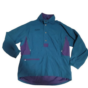 Vintage Columbia Sportswear Mens Green Purple Color‎ Block 80's Jacket